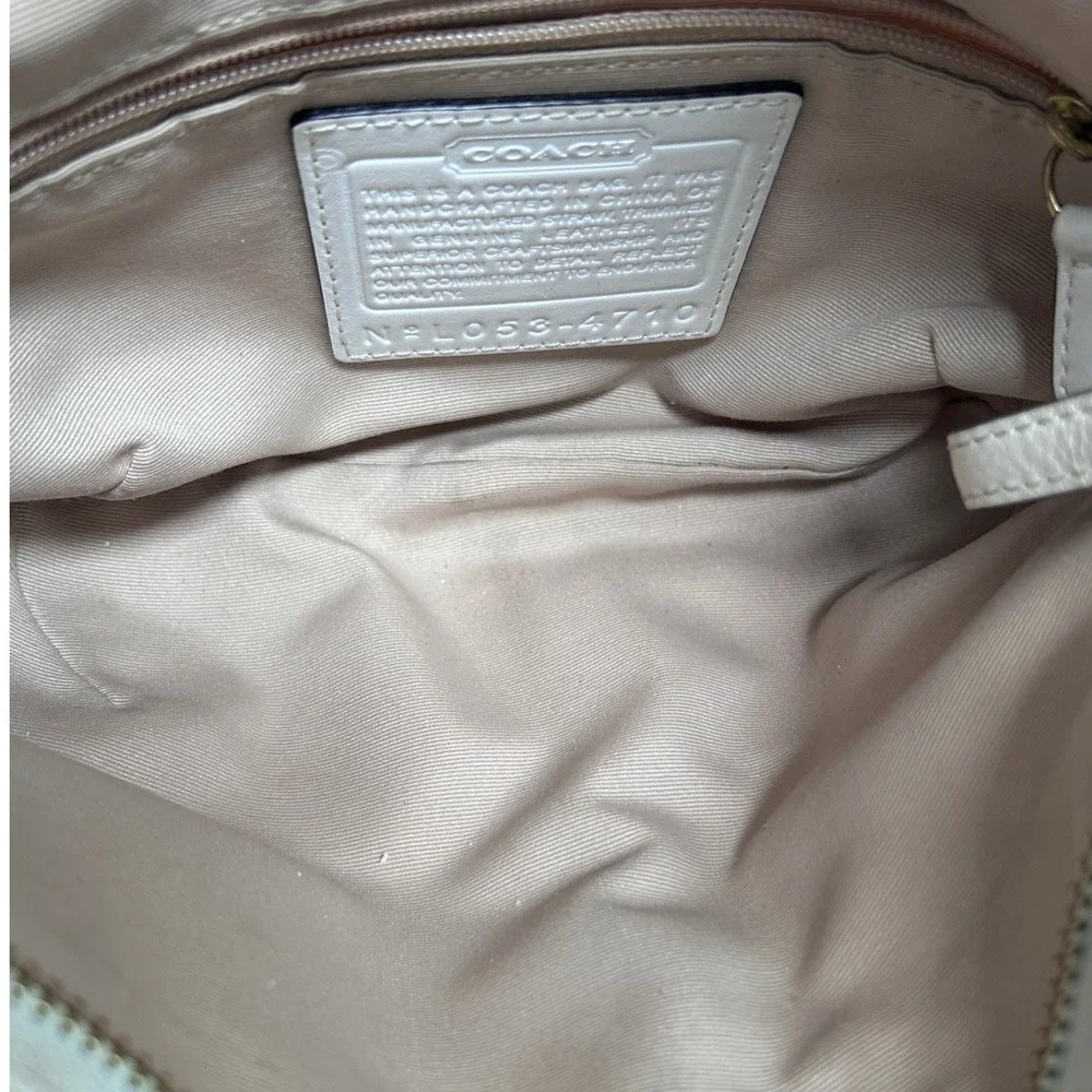 COACH Vintage L053-4710 Canvas & Leather Shoulder Bag‎ Beige Braided Strap Hobo
